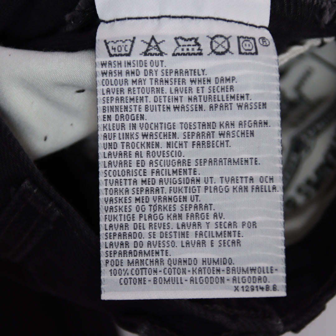 Levi's 595 straight fit W27 L32 jeans vintage in denim nero da donna deadstock w/tags