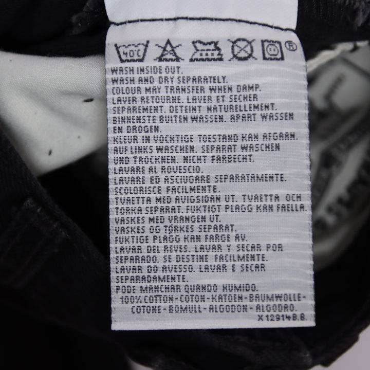 Levi's 595 straight fit W27 L32 jeans vintage in denim nero da donna deadstock w/tags