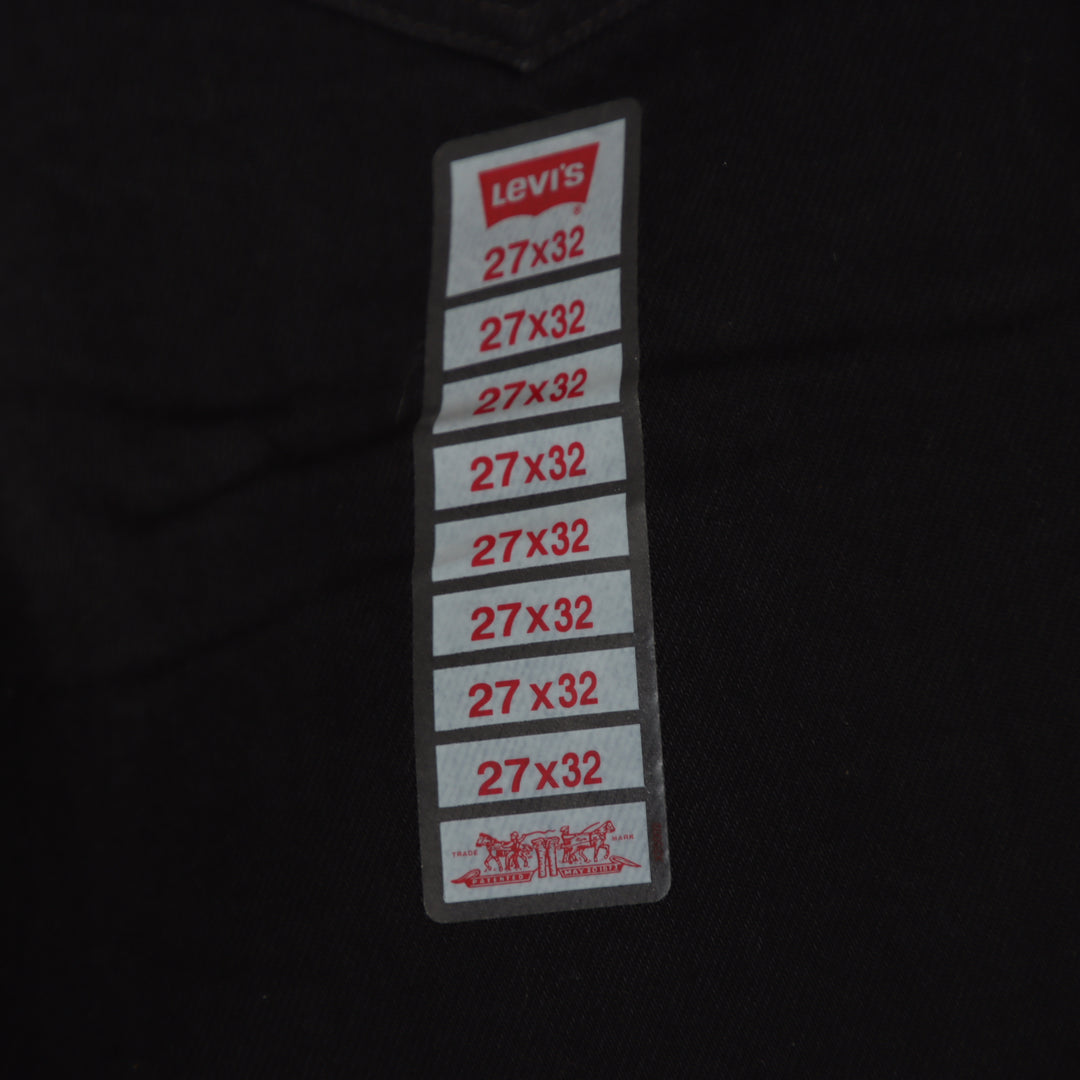 Levi's 595 straight fit W27 L32 jeans vintage in denim nero da donna deadstock w/tags