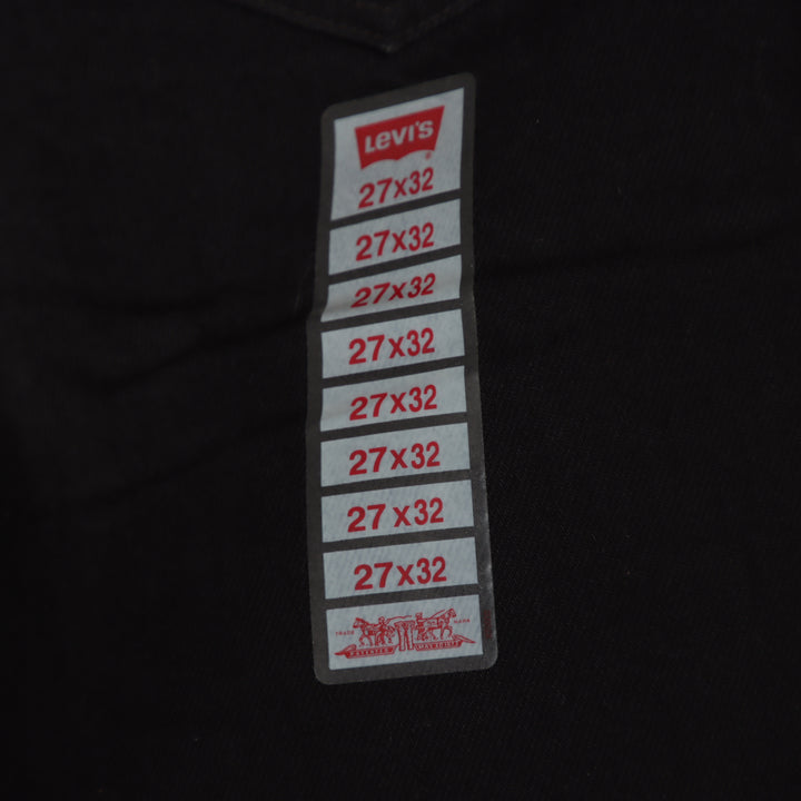 Levi's 595 straight fit W27 L32 jeans vintage in denim nero da donna deadstock w/tags