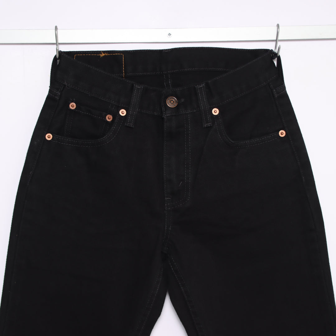 Levi's 595 straight fit W27 L32 jeans vintage in denim nero da donna deadstock w/tags