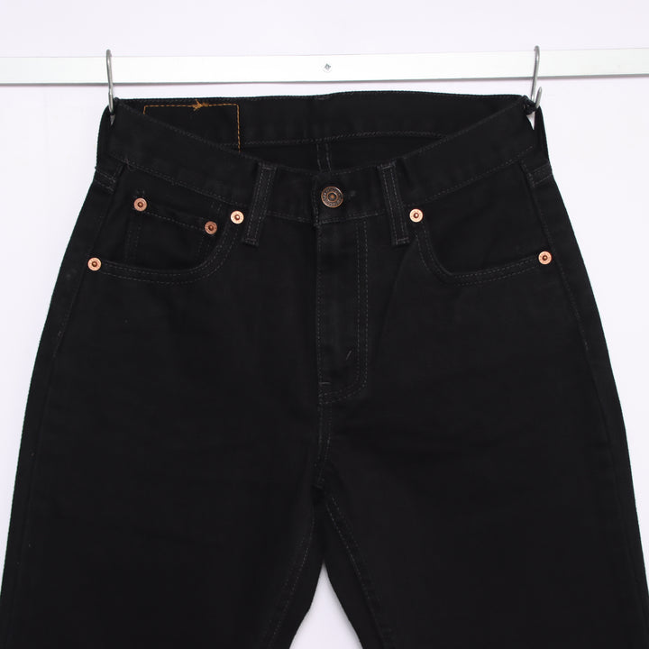 Levi's 595 straight fit W27 L32 jeans vintage in denim nero da donna deadstock w/tags