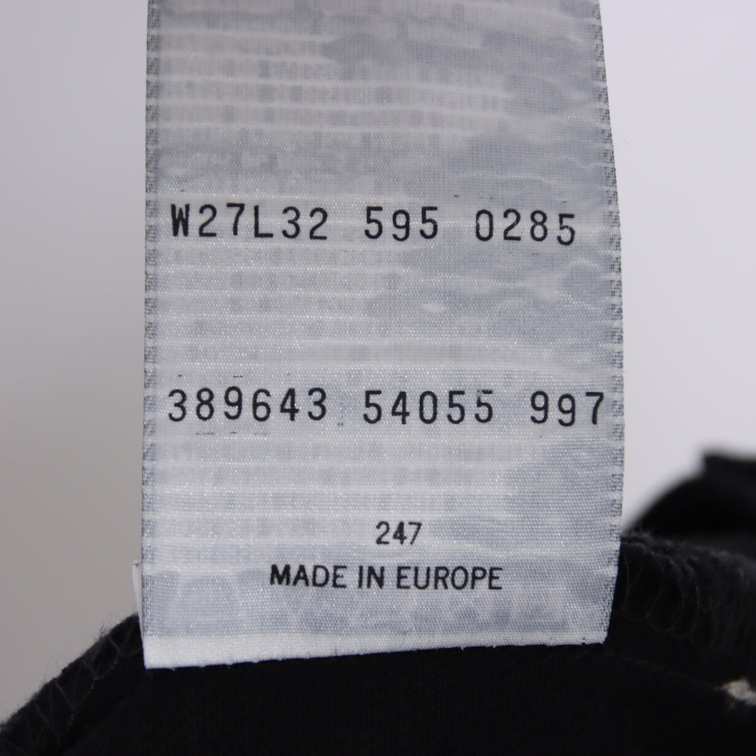Levi's 595 straight fit W27 L32 jeans vintage in denim nero da donna deadstock w/tags