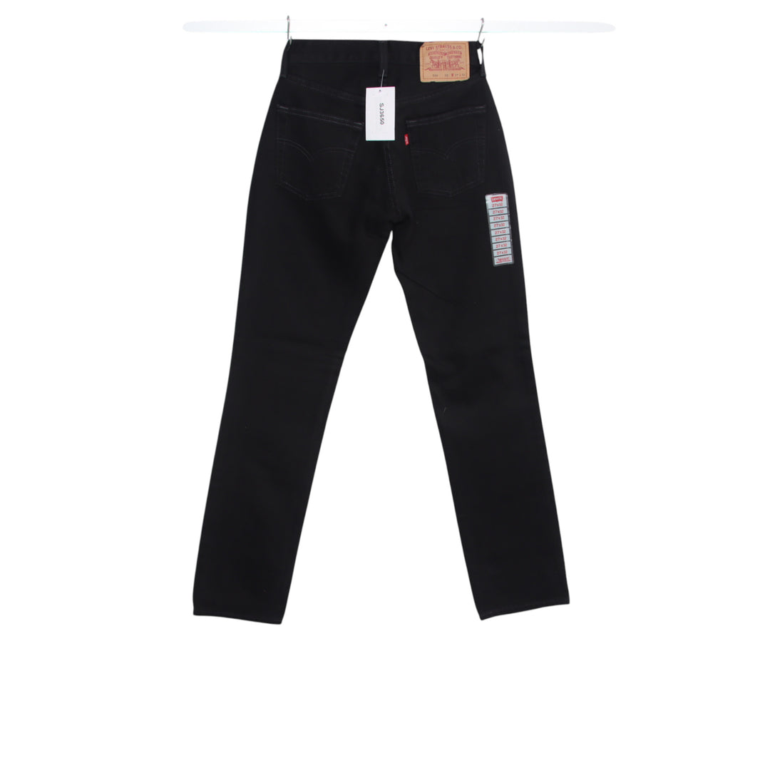 Levi's 595 straight fit W27 L32 jeans vintage in denim nero da donna deadstock w/tags