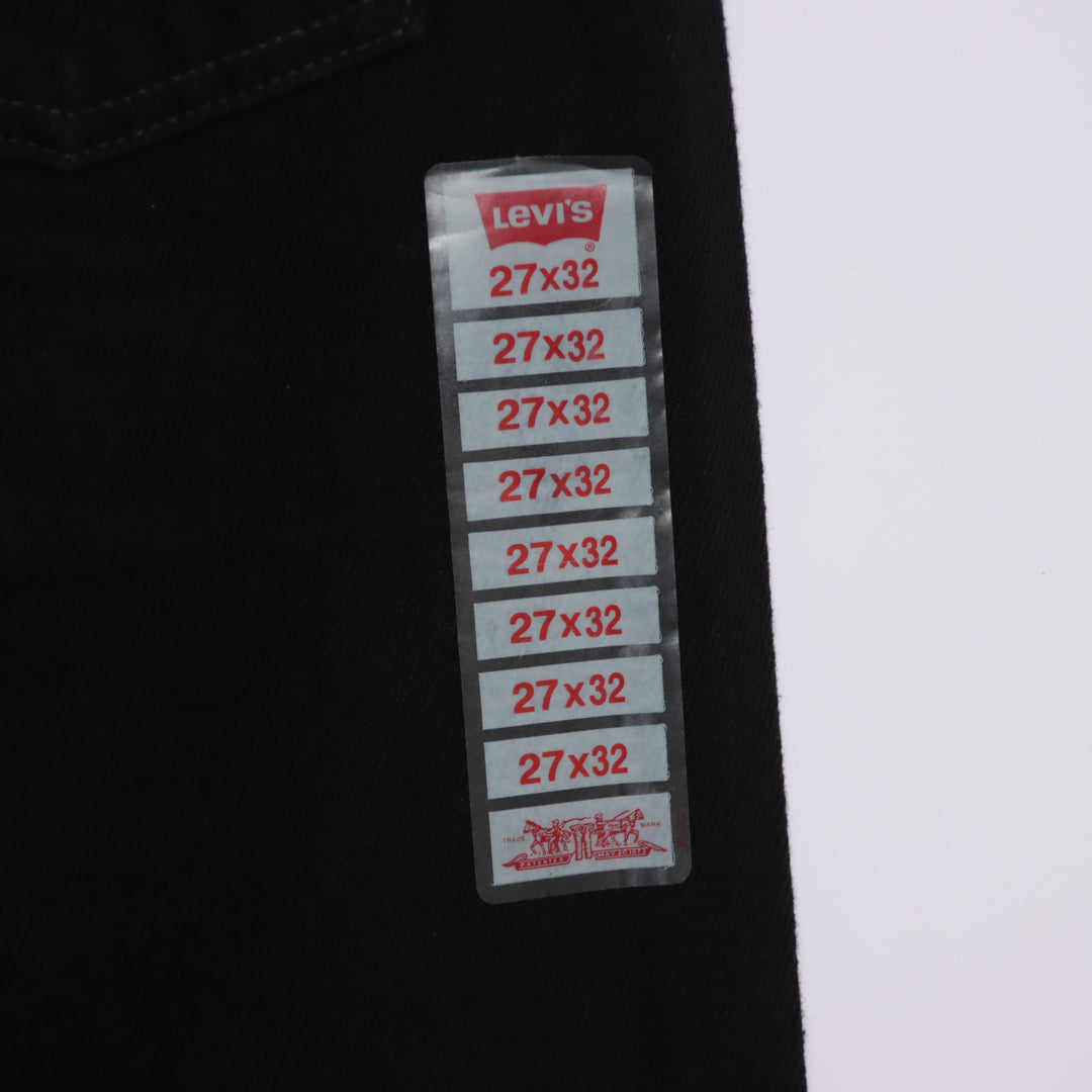 Levi's 595 straight fit W27 L32 jeans vintage in denim nero da donna deadstock w/tags