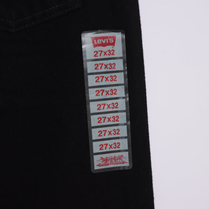 Levi's 595 straight fit W27 L32 jeans vintage in denim nero da donna deadstock w/tags