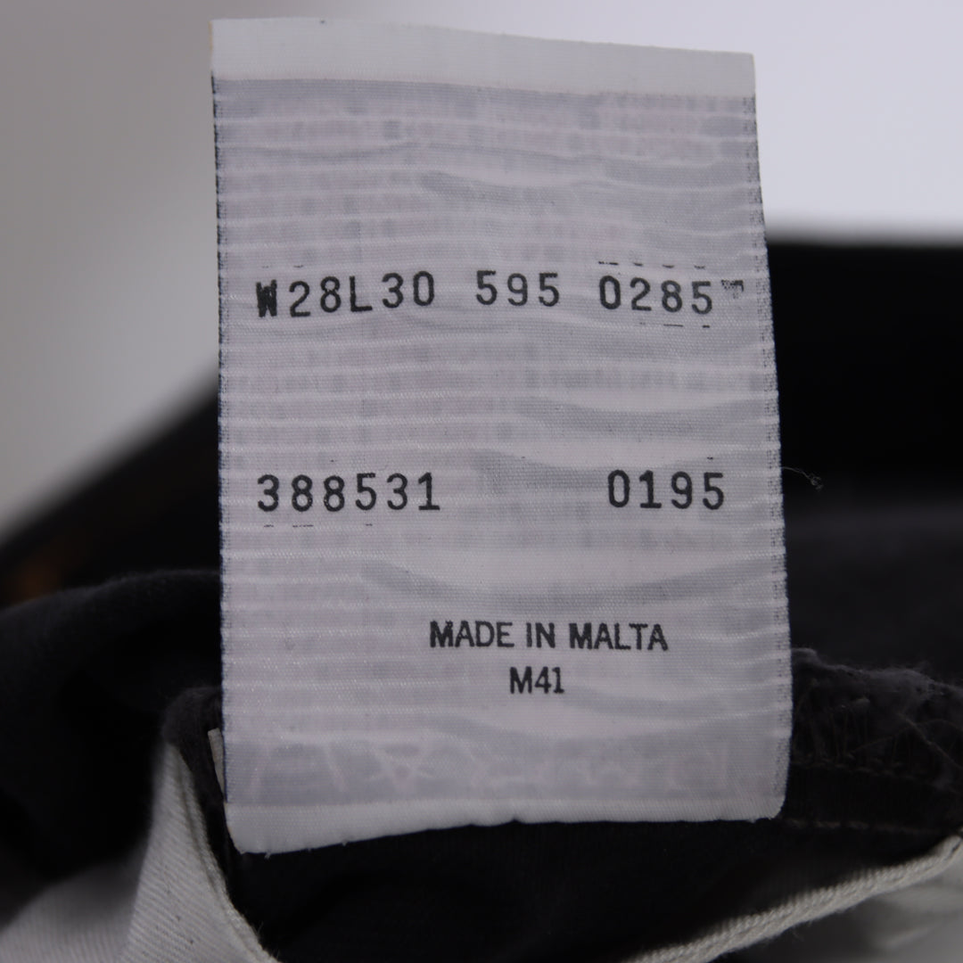 Levi's 595 straight fit W28 L30 jeans vintage in denim nero da donna deadstock w/Tags
