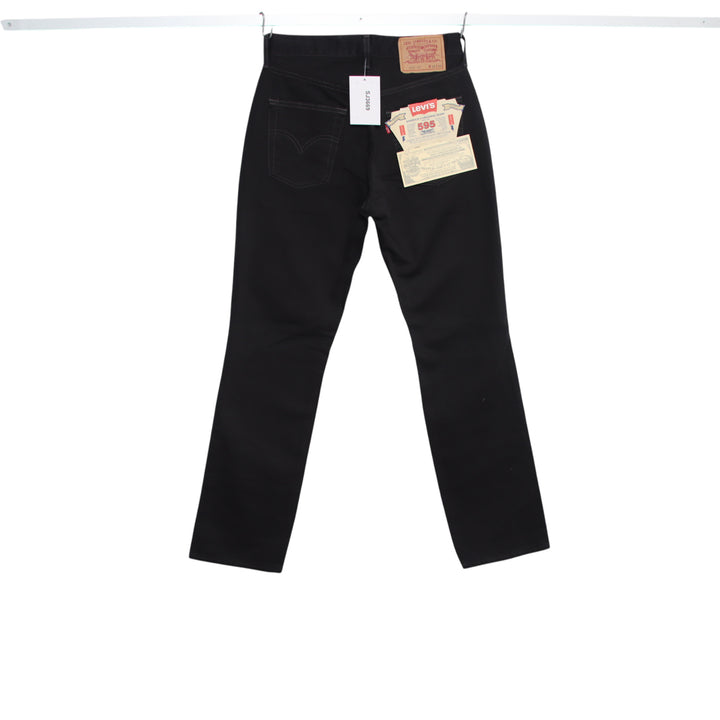 Levi's 595 straight fit W28 L30 jeans vintage in denim nero da donna deadstock w/Tags