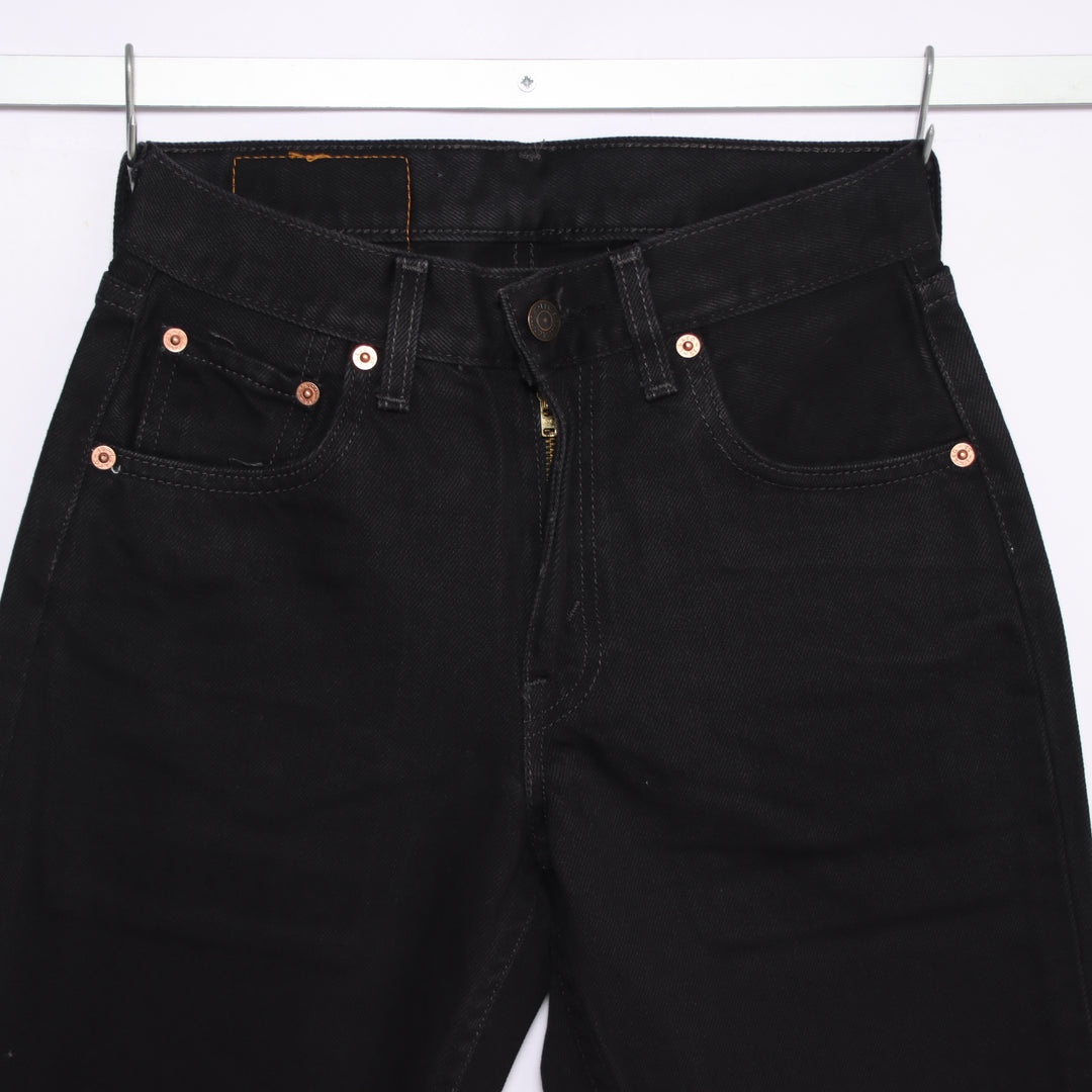 Levi's 595 straight fit W28 L32 jeans vintage in denim nero da donna deadstock