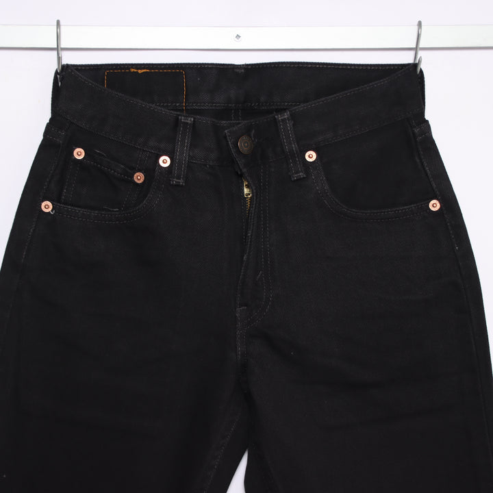 Levi's 595 straight fit W28 L32 jeans vintage in denim nero da donna deadstock