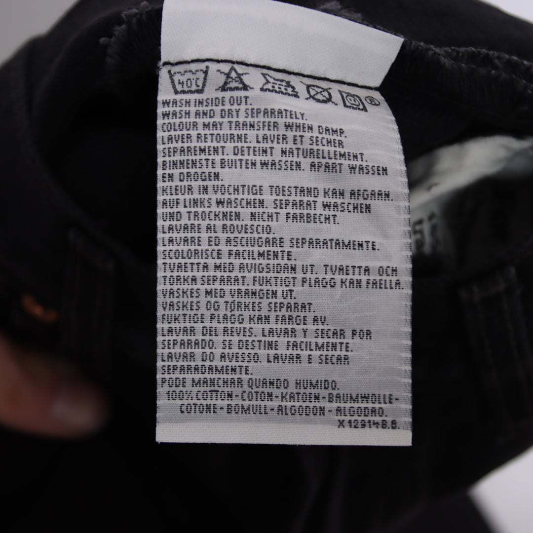 Levi's 595 straight fit W28 L32 jeans vintage in denim nero da donna deadstock