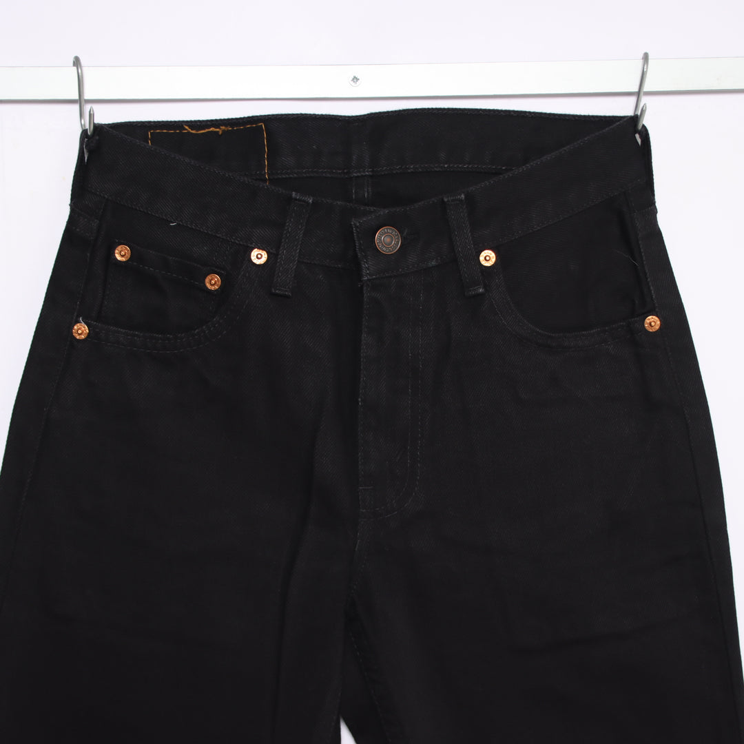Levi's 595 straight fit W28 L32 jeans vintage in denim nero da donna deadstock