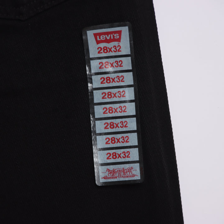 Levi's 595 straight fit W28 L32 jeans vintage in denim nero da donna deadstock