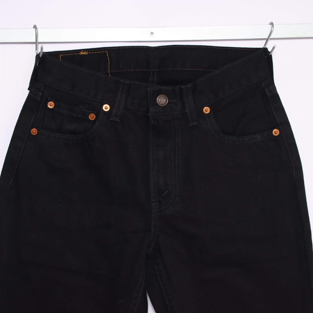Levi's 595 straight fit W28 L32 jeans vintage in denim nero da donna deadstock