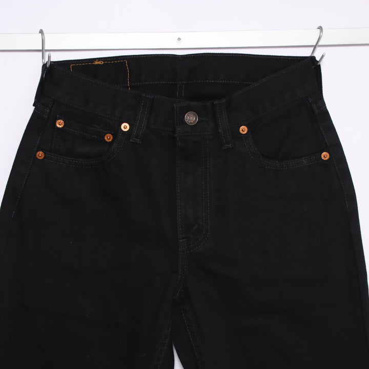 Levi's 595 straight fit W28 L32 jeans vintage in denim nero da donna deadstock