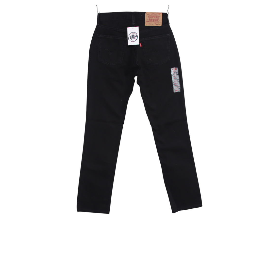 Levi's 595 straight fit W28 L32 jeans vintage in denim nero da donna deadstock