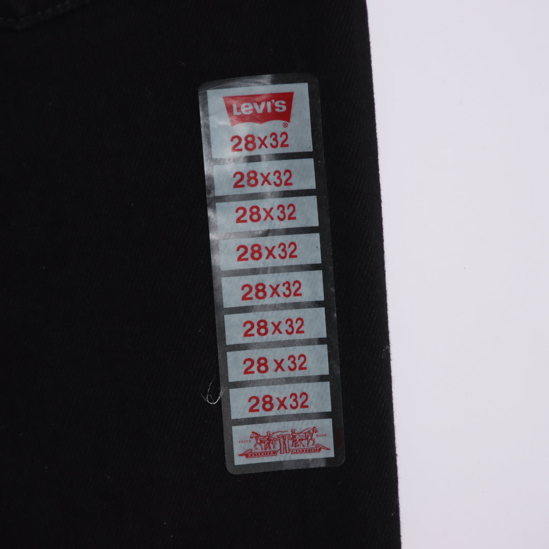 Levi's 595 straight fit W28 L32 jeans vintage in denim nero da donna deadstock