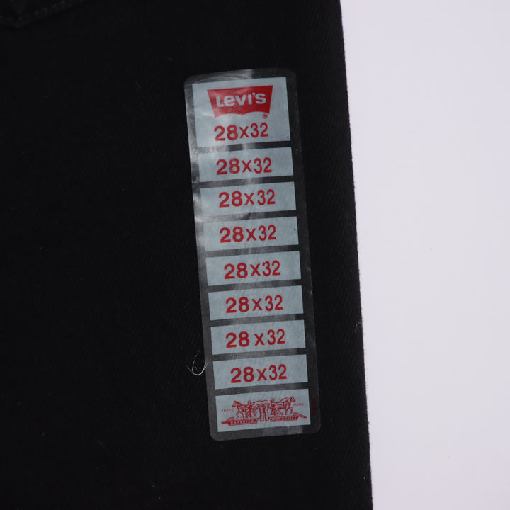 Levi's 595 straight fit W28 L32 jeans vintage in denim nero da donna deadstock