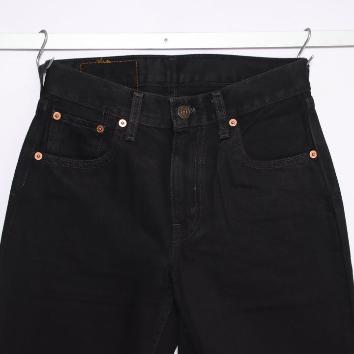 Levi's 595 straight fit W28 L32 jeans vintage in denim nero da donna deadstock