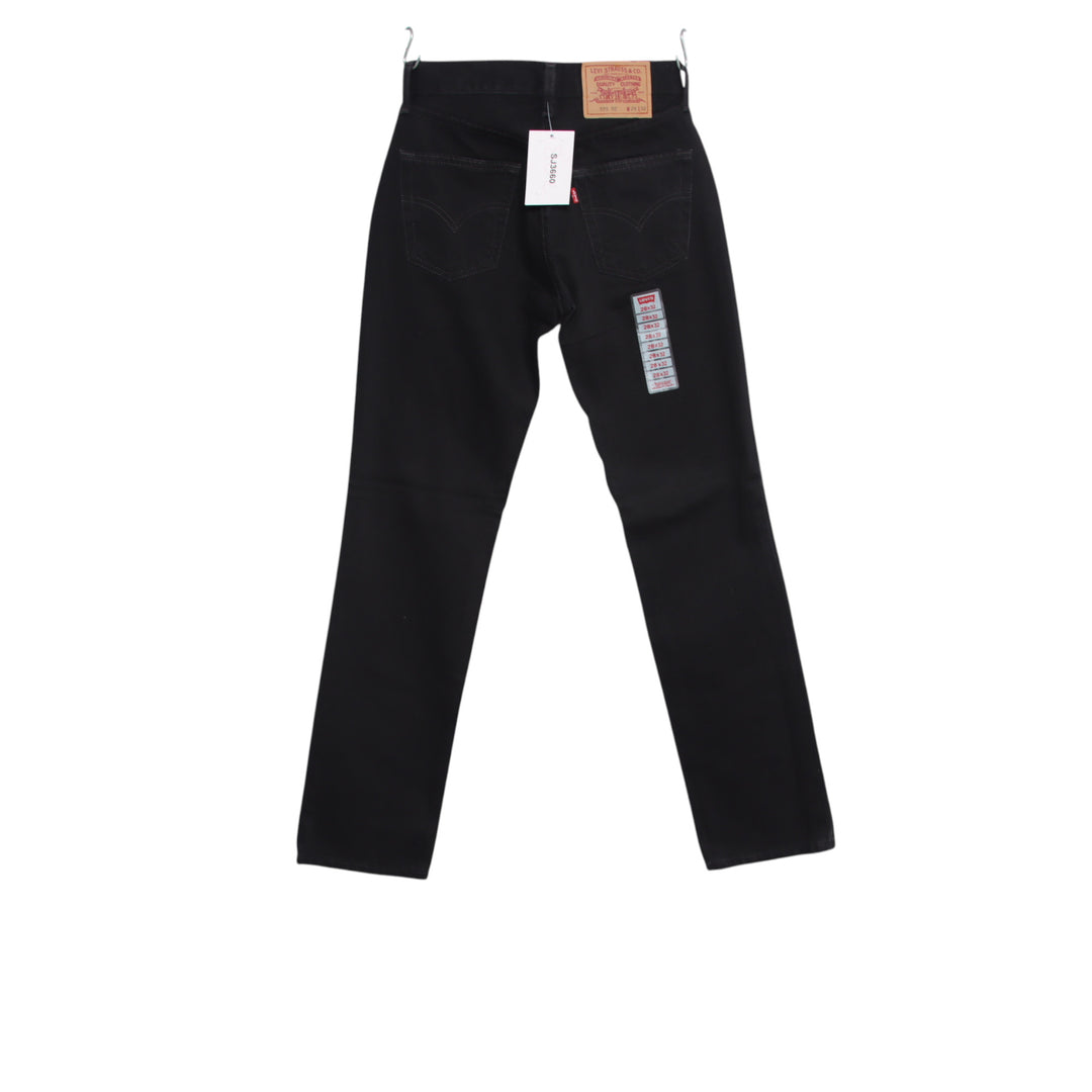 Levi's 595 straight fit W28 L32 jeans vintage in denim nero da donna deadstock
