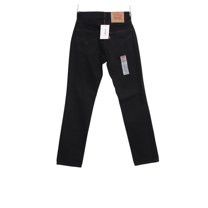 Levi's 595 straight fit W28 L32 jeans vintage in denim nero da donna deadstock