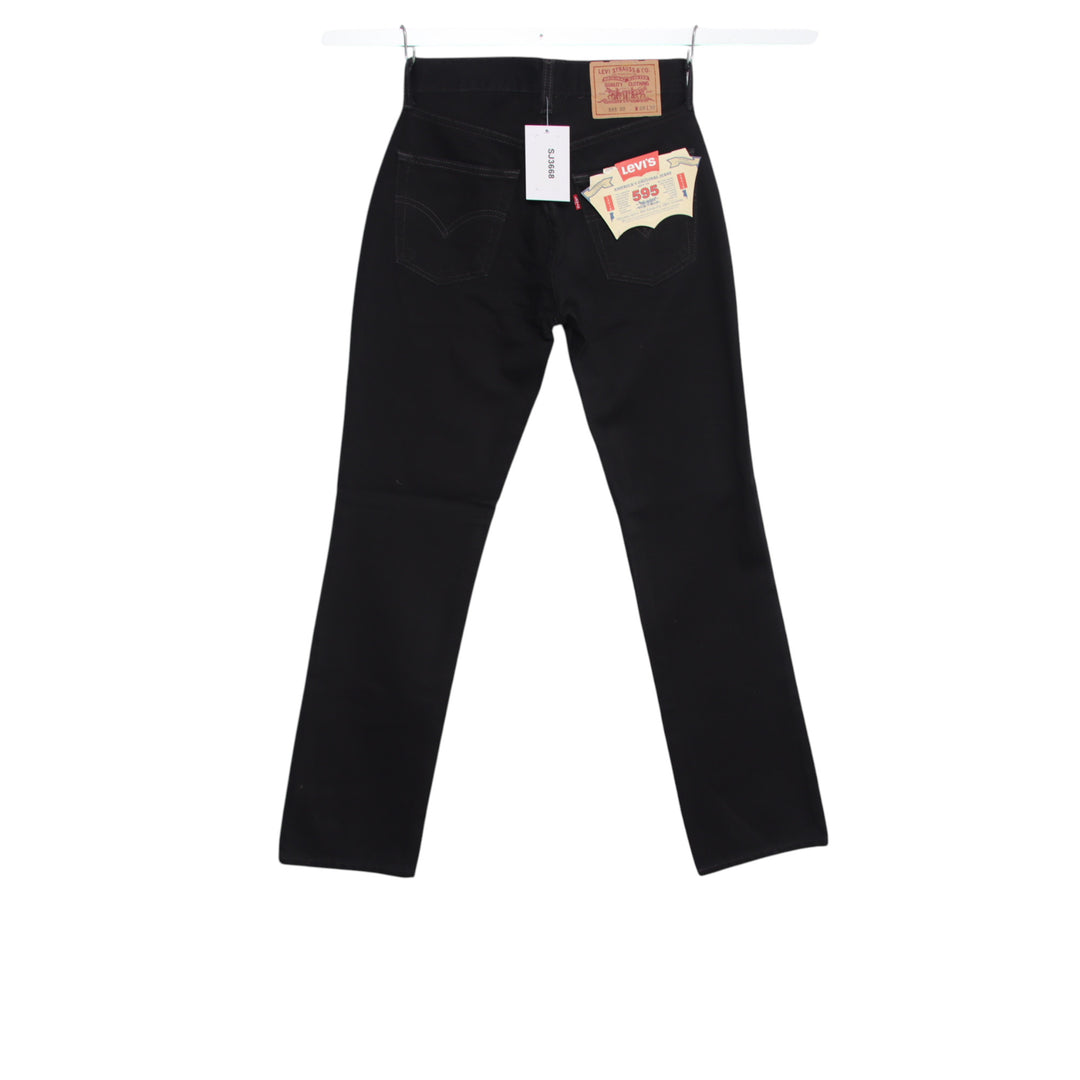 Levi's 595 straight fit W28 L32 jeans vintage in denim nero da donna deadstock w/Tags