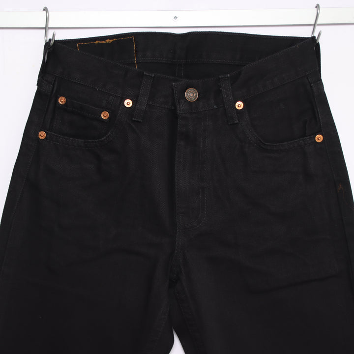 Levi's 595 straight fit W28 L32 jeans vintage in denim nero da donna deadstock w/Tags