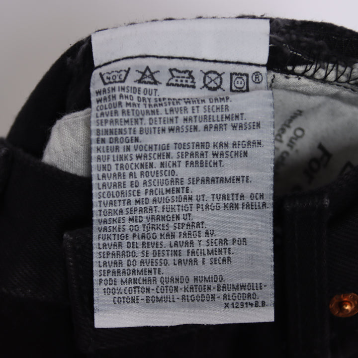 Levi's 595 straight fit W28 L32 jeans vintage in denim nero da donna deadstock w/Tags