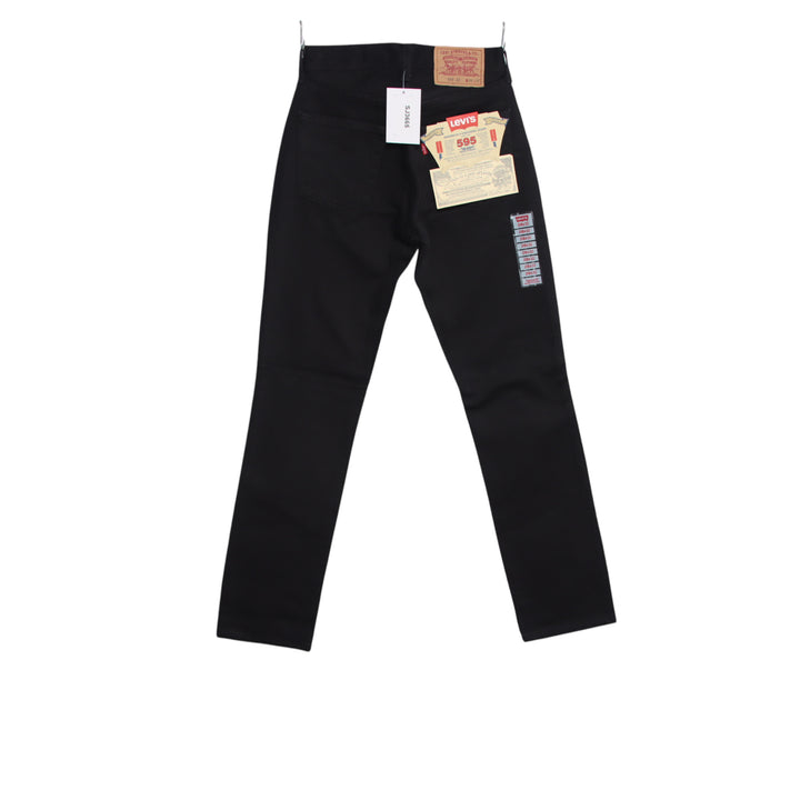 Levi's 595 straight fit W28 L32 jeans vintage in denim nero da donna deadstock w/Tags