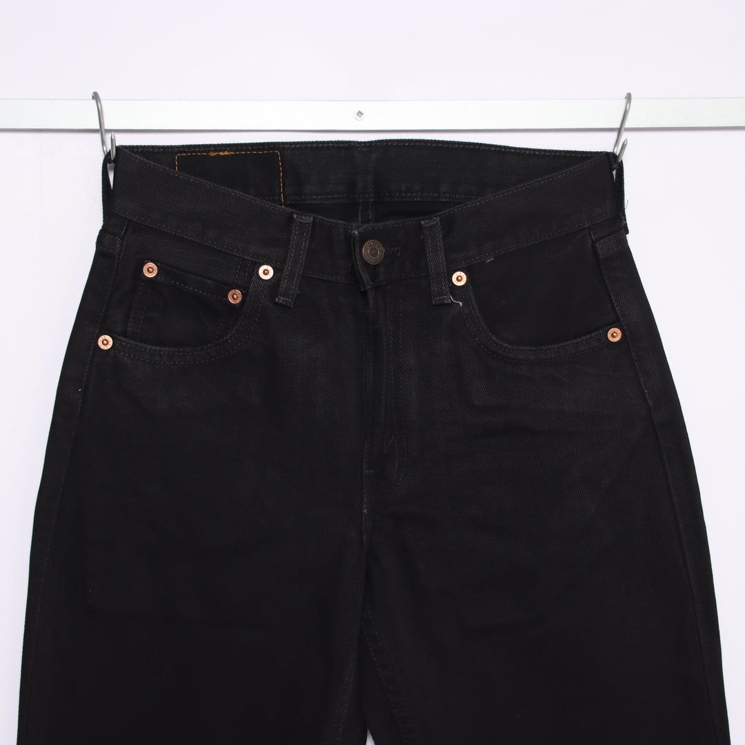 Levi's 595 straight fit W28 L32 jeans vintage in denim nero da donna deadstock w/Tags