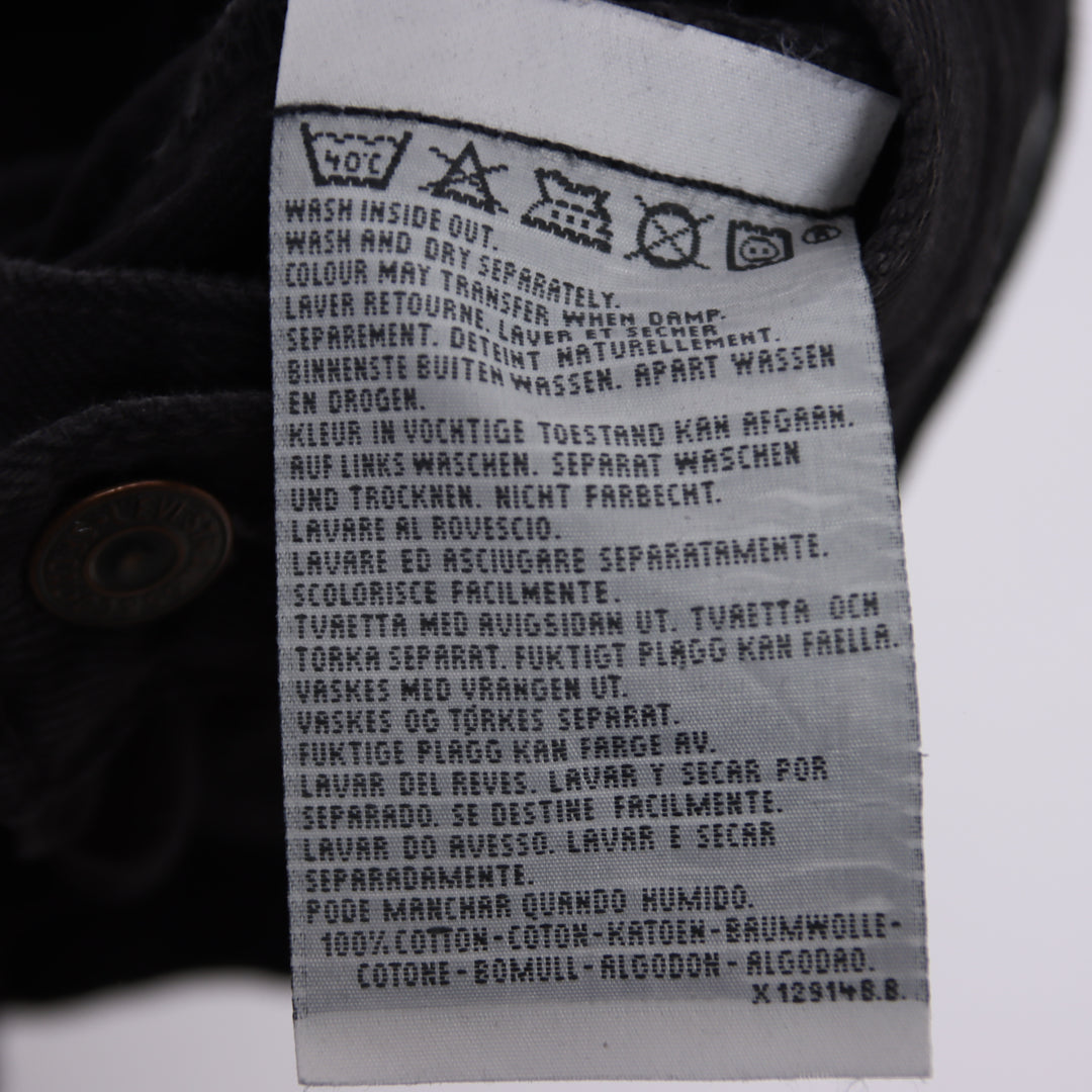 Levi's 595 straight fit W28 L32 jeans vintage in denim nero da donna deadstock w/Tags