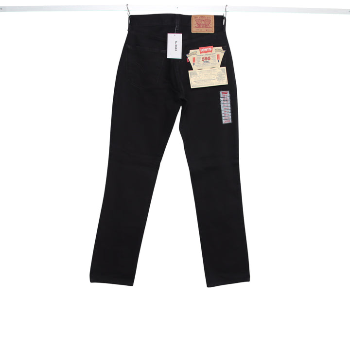 Levi's 595 straight fit W28 L32 jeans vintage in denim nero da donna deadstock w/Tags