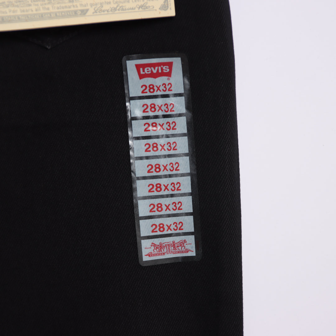 Levi's 595 straight fit W28 L32 jeans vintage in denim nero da donna deadstock w/Tags