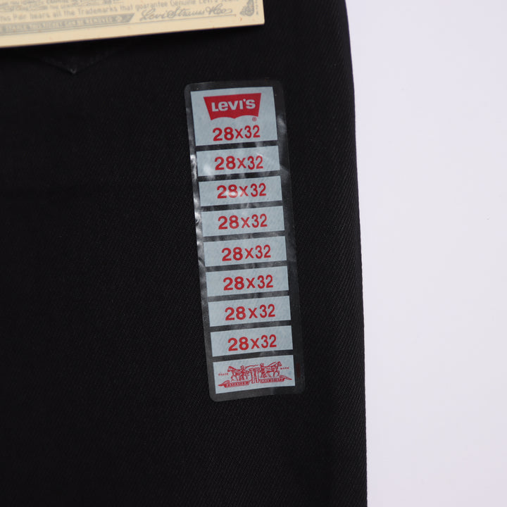 Levi's 595 straight fit W28 L32 jeans vintage in denim nero da donna deadstock w/Tags