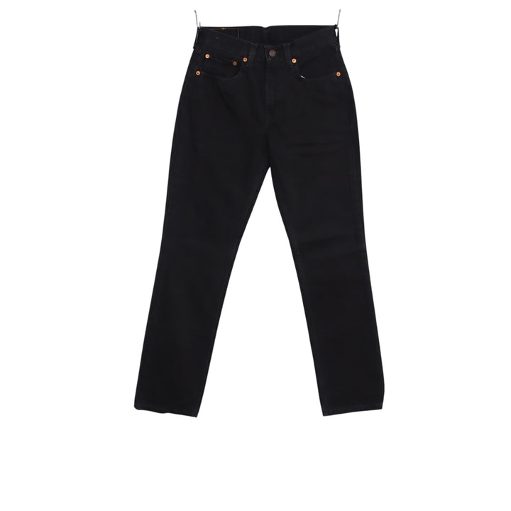 Levi's 595 straight fit W29 L32 jeans vintage in denim nero da donna deadstock