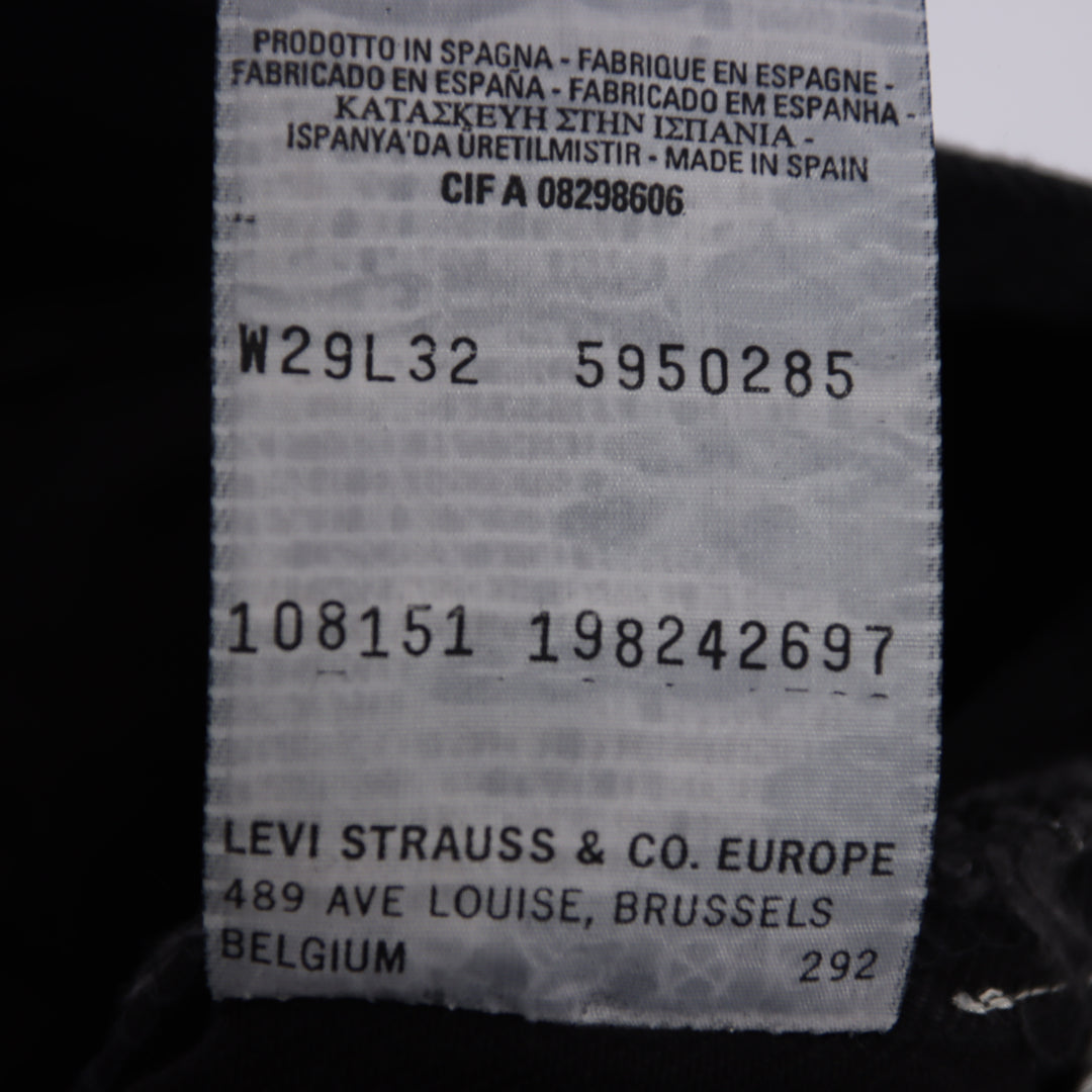 Levi's 595 straight fit W29 L32 jeans vintage in denim nero da donna deadstock