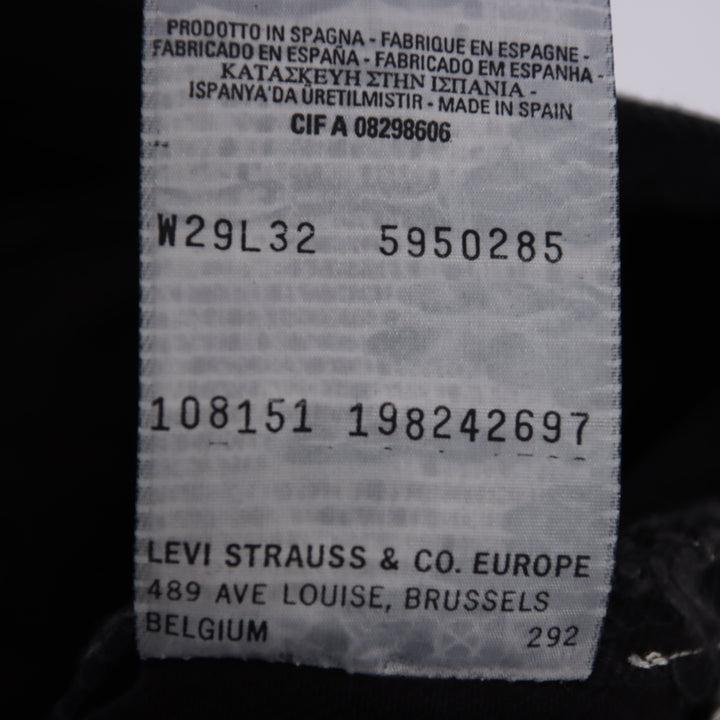 Levi's 595 straight fit W29 L32 jeans vintage in denim nero da donna deadstock