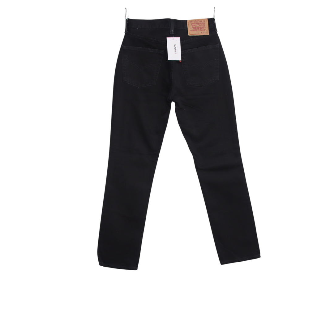 Levi's 595 straight fit W29 L32 jeans vintage in denim nero da donna deadstock
