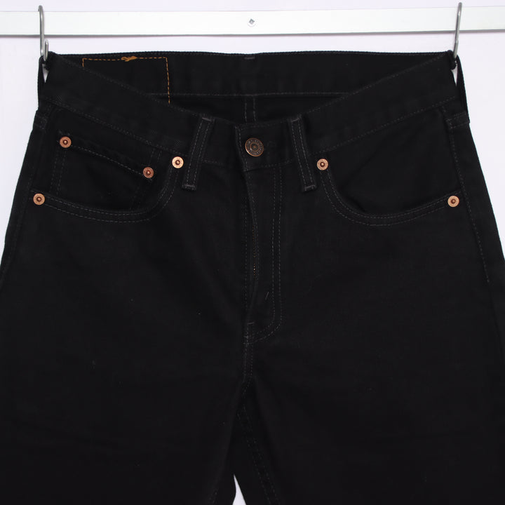 Levi's 595 straight fit W29 L32 jeans vintage in denim nero da donna deadstock