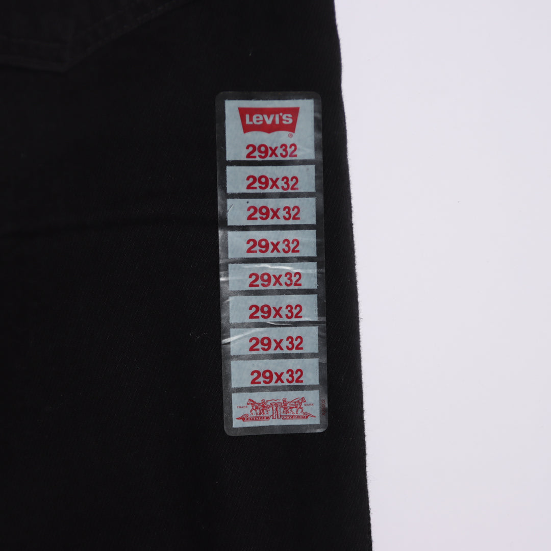 Levi's 595 straight fit W29 L32 jeans vintage in denim nero da donna deadstock