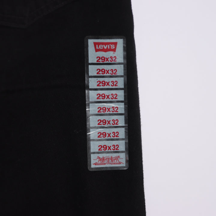 Levi's 595 straight fit W29 L32 jeans vintage in denim nero da donna deadstock