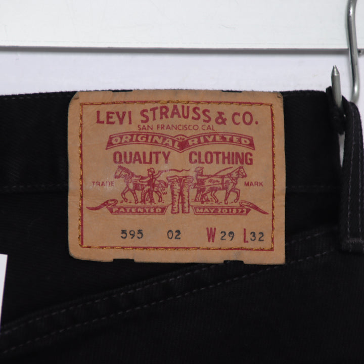 Levi's 595 straight fit W29 L32 jeans vintage in denim nero da donna deadstock w/tags