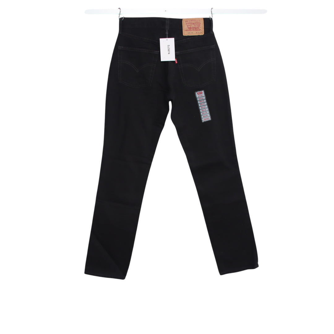 Levi's 595 straight fit W30 L34 jeans vintage in denim nero da donna deadstock