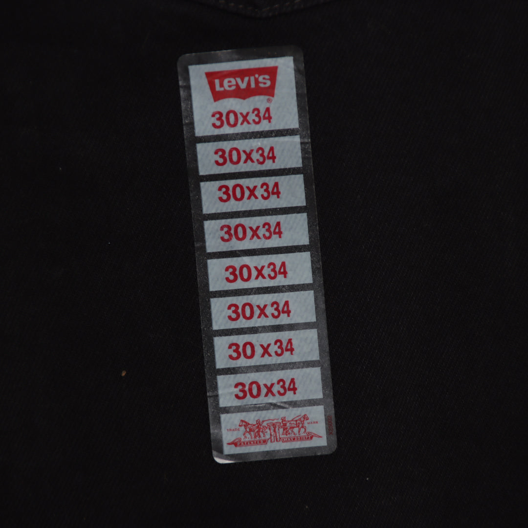 Levi's 595 straight fit W30 L34 jeans vintage in denim nero da donna deadstock