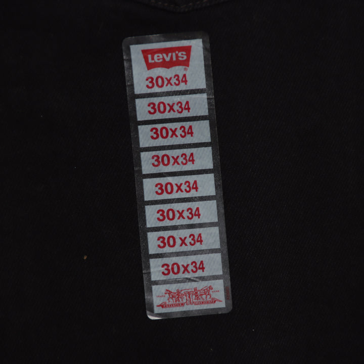 Levi's 595 straight fit W30 L34 jeans vintage in denim nero da donna deadstock