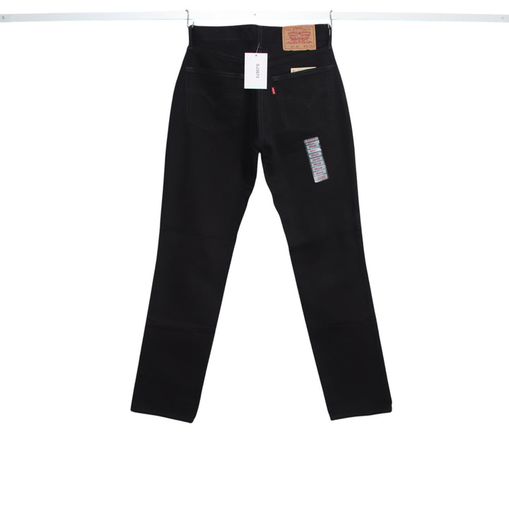 Levi's 595 straight fit W30 L34 jeans vintage in denim nero da donna deadstock