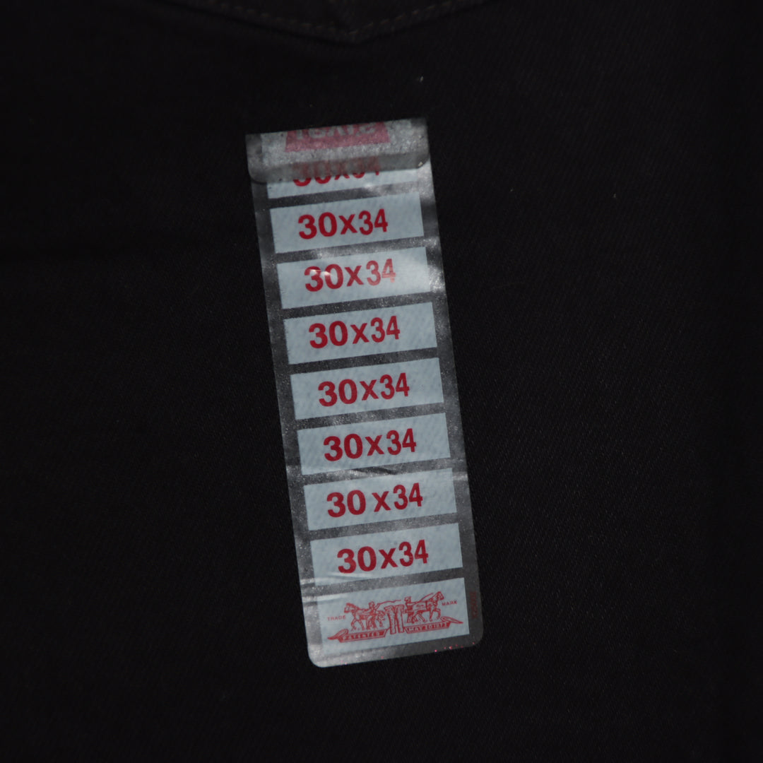 Levi's 595 straight fit W30 L34 jeans vintage in denim nero da donna deadstock