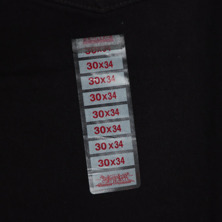 Levi's 595 straight fit W30 L34 jeans vintage in denim nero da donna deadstock