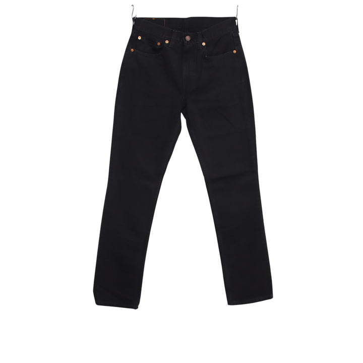 Levi's 595 straight fit W30 L34 jeans vintage in denim nero da donna deadstock