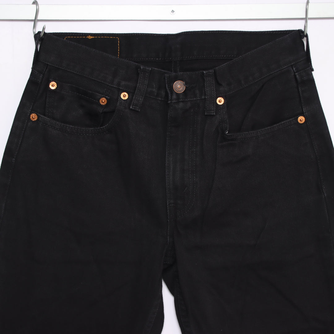 Levi's 595 straight fit W30 L34 jeans vintage in denim nero da donna deadstock